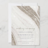 Abstract Bleek goudmarmer Agate Wedding Invite Bedankkaart (Voorkant)