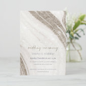 Abstract Bleek goudmarmer Agate Wedding Invite Bedankkaart (Staand voorkant)