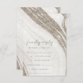 Abstract Bleek goudmarmer Agate Wedding RSVP Informatiekaartje (Voorkant / Achterkant)