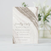 Abstract Bleek goudmarmer Agate Wedding RSVP Informatiekaartje (Staand voorkant)