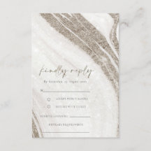 Abstract Bleek goudmarmer Agate Wedding RSVP
