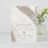 Abstract Bleek goudmarmer Agate Wedding Save The Date (Staand voorkant)