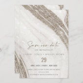 Abstract Bleek goudmarmer Agate Wedding Save The Date (Voorkant / Achterkant)