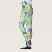 Abstract Bleek groen mozaïekpatroon Leggings (Links)