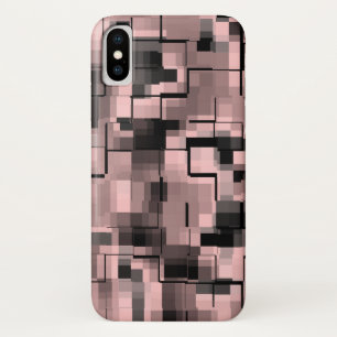 Abstract Bleek roze zwart wit grijs iPhone X Hoesje