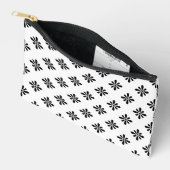 Abstract Bloem Bloem Patroon Zwart en Wit Etui (Open)