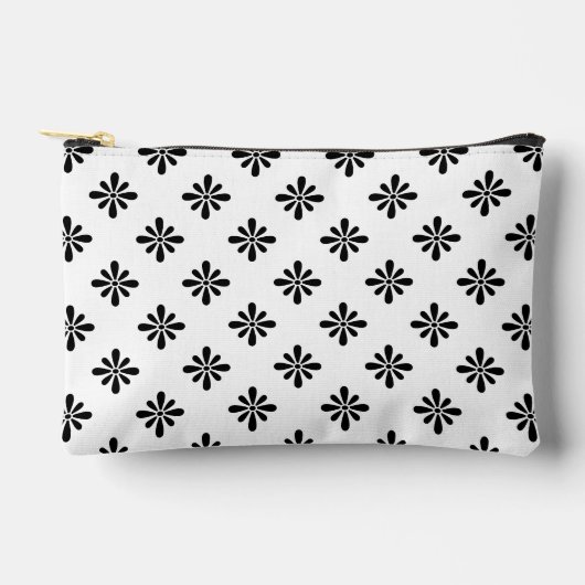 Abstract Bloem Bloem Patroon Zwart en Wit Etui (Voorkant)