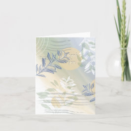 Abstract Bloem Botanisch Vogels Bedankkaart