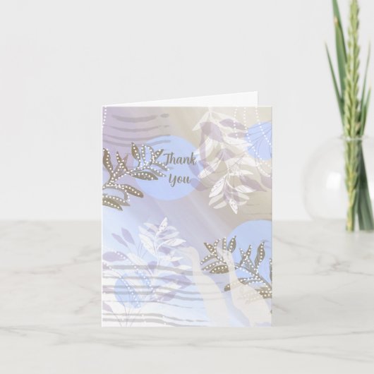Abstract Bloem Botanisch Vogels Bedankkaart (Voorkant)