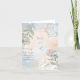 Abstract Bloem Botanisch Vogels Bedankkaart