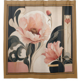 "Abstract Bloem" Douchegordijn
