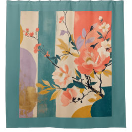 "Abstract Bloem" Douchegordijn