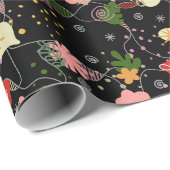 Abstract Bloem Motief Cadeaupapier (Rol Hoek)