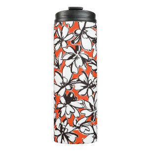 Abstract Bloem Naadloos Patroon Materiaal Thermosbeker