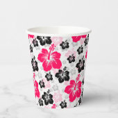 Abstract Bloem Rood Zwart Wit Papieren Bekers (Links)