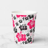 Abstract Bloem Rood Zwart Wit Papieren Bekers (Rechts)