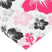 Abstract Bloem Rood Zwart Wit Tafelkleed (Gekanteld)