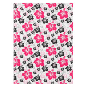 Abstract Bloem Rood Zwart Wit Tafelkleed