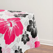Abstract Bloem Rood Zwart Wit Tafelkleed (Voorbeeld)