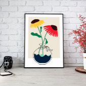 Abstract bloemboeket kunstdoek canvas afdruk