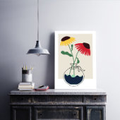 Abstract bloemboeket kunstdoek canvas afdruk