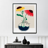 Abstract bloemboeket kunstdoek canvas afdruk