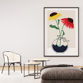 Abstract bloemboeket kunstdoek canvas afdruk