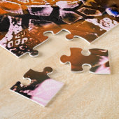 Abstract bloemdierenpatroon kleurrijk legpuzzel (Zijkant)