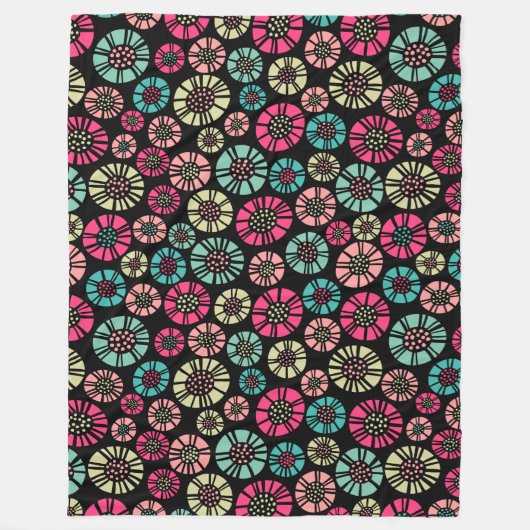 Abstract Bloemen 031023 - Kleuren 01 Fleece Deken (Voorkant)