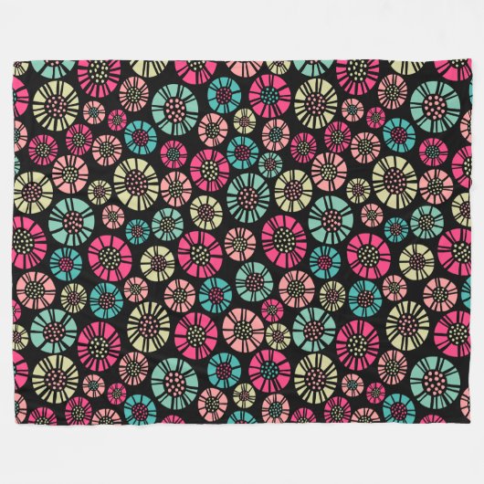 Abstract Bloemen 031023 - Kleuren 01 Fleece Deken (Voorkant (Horizontaal))