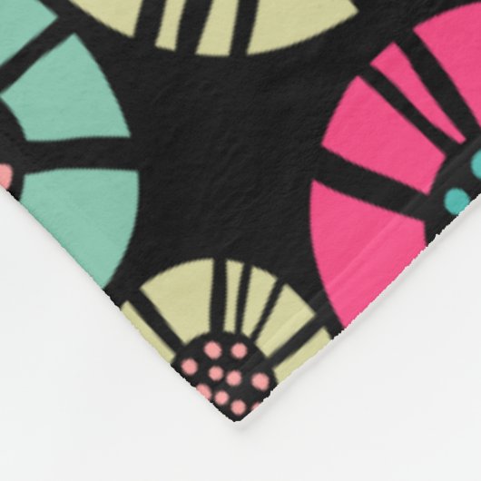 Abstract Bloemen 031023 - Kleuren 01 Fleece Deken (Hoek)