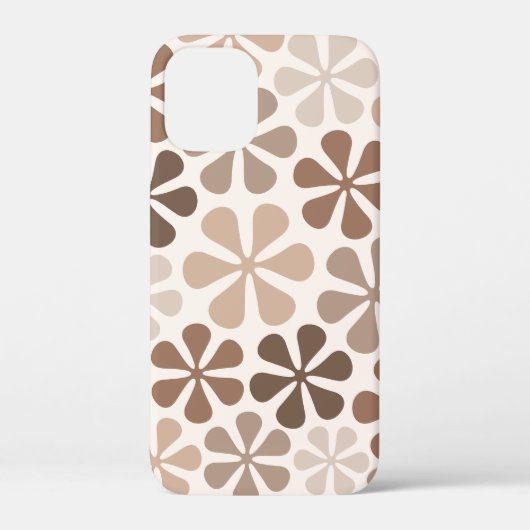 Abstract Bloemen (B) Bruin Taupe Crème Case-Mate iPhone Case (Achterkant)
