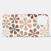 Abstract Bloemen (B) Bruin Taupe Crème Case-Mate iPhone Case (Achterkant (horizontaal))