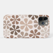 Abstract Bloemen (B) Bruin Taupe Crème Case-Mate iPhone Case (Achterkant (horizontaal))