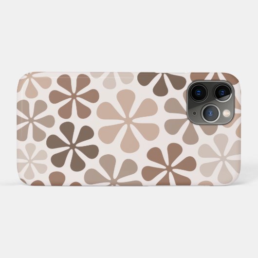Abstract Bloemen (B) Bruin Taupe Crème Case-Mate iPhone Case (Achterkant (horizontaal))