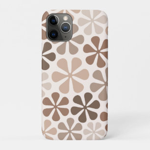 Abstract Bloemen (B) Bruin Taupe Crème Case-Mate iPhone Case