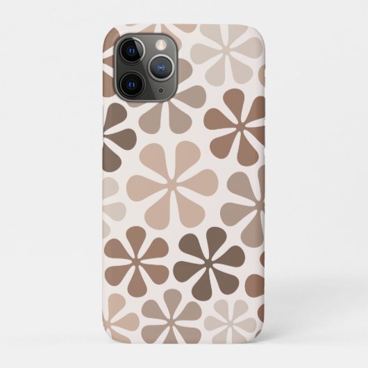 Abstract Bloemen (B) Bruin Taupe Crème Case-Mate iPhone Case (Achterkant)