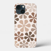 Abstract Bloemen (B) Bruin Taupe Crème Case-Mate iPhone Case (Achterkant)
