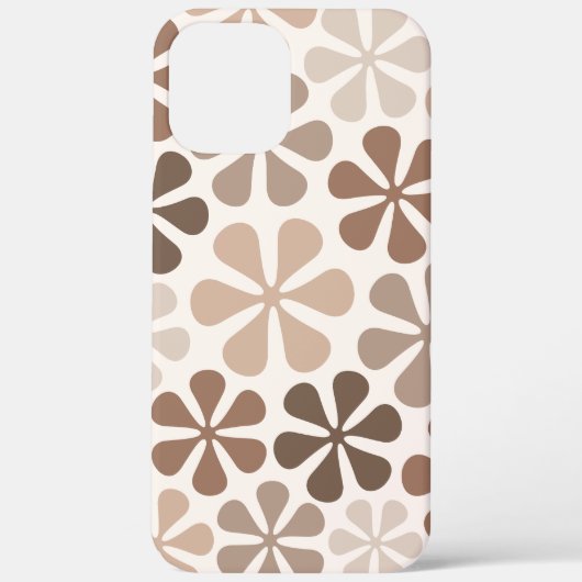 Abstract Bloemen (B) Bruin Taupe Crème Case-Mate iPhone Case (Achterkant)