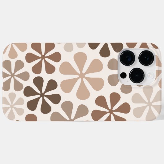 Abstract Bloemen (B) Bruin Taupe Crème Case-Mate iPhone Case (Achterkant (horizontaal))