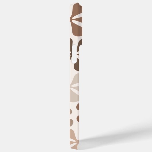 Abstract Bloemen (B) Bruin Taupe Crème Case-Mate iPhone Case (Achterkant / Rechts)