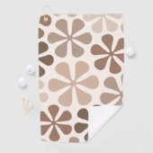 Abstract Bloemen (B) Bruin Taupe Crème Golfhanddoek (Insitu)