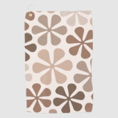 Abstract Bloemen (B) Bruin Taupe Crème Golfhanddoek (Voorkant)