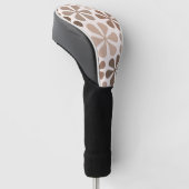 Abstract Bloemen (B) Bruin Taupe Crème Golfheadcover (Schuin)