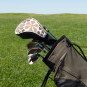 Abstract Bloemen (B) Bruin Taupe Crème Golfheadcover (Insitu)