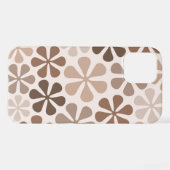 Abstract Bloemen (B) Bruin Taupe Crème iPhone Hoesje (Achterkant horizontaal)