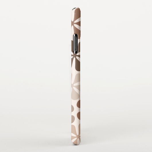 Abstract Bloemen (B) Bruin Taupe Crème iPhone Hoesje (Rechterkant)