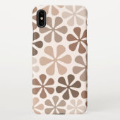 Abstract Bloemen (B) Bruin Taupe Crème iPhone Hoesje (Achterkant)