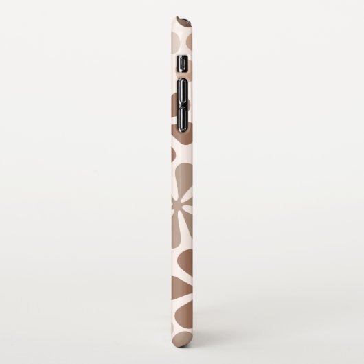 Abstract Bloemen (B) Bruin Taupe Crème iPhone Hoesje (Linkerkant)