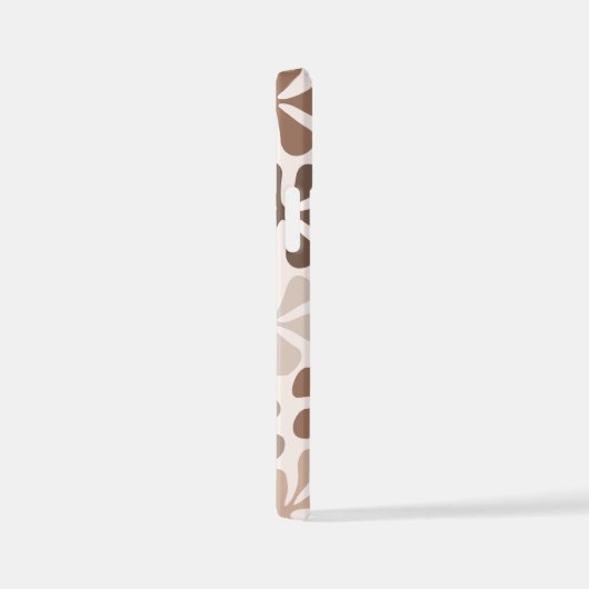 Abstract Bloemen (B) Bruin Taupe Crème iPhone Hoesje (Rechterkant)